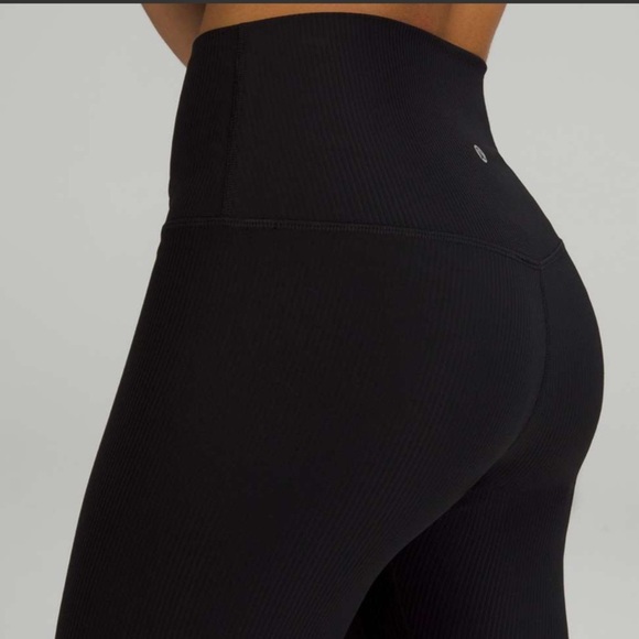 Lululemon Align Ribbed Black High-Rise Leggings-25" - Picture 3 of 5